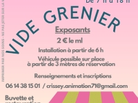 Vide-greniers le 27 août à Crissey 