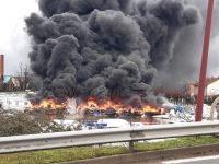  Plus d'une dizaine de bateaux en feu dans le port de Digoin