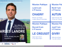 LEGISLATIVES - 3e circonscription de Saône et Loire - 4 réunions publiques pour Charles Landre (LR-UDI-NC)