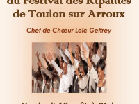 Le Choeur Gospel du Festival des Ripailles de Toulon sur Arroux vous donne rendez-vous 