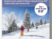 La Région Bourgogne-Franche-Comté et la SNCF proposent une journée neige à Métabief à prix réduit avec le train spécial « La Gentiane Bleue ».