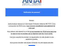 La dernière arnaque dans vos boites mails... le retard de paiement d'une infraction routière 