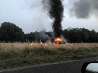 A Givry, la moissonneuse est partie en fumée 