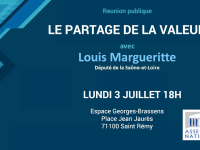 Le député de Chalon-Montceau, Louis Margueritte, en réunion publique le 3 juillet 