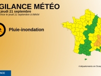 L'Ain rejoint les départements en vigilance orange pluie et  inondations 