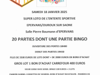 Le super loto de l'Entente Sportive Epervans-Ouroux sur Saône annoncé le samedi 18 janvier
