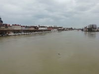 Montée des eaux à Chalon-sur-Saône la nuit dernière