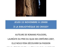 Crissey : Conférence de Frédérique Molay, écrivain le 15 novembre 2018