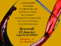 La JCE de Chalon vous attend mercredi à la Maison des Vins pour « Tous les 20 du mois, un vin du coin !». 