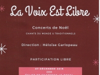 Dans la série « Les concerts de Noël celui de « la Voix est libre » les 7 et 8 décembre 2019