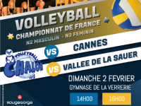 Dimanche 2 Février Volleyball N2M 11e J. Poule B : VBCC Vs AS CANNES