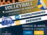 Ce dimanche 26 Janvier  : Deux matchs de volleyball au gymnase de la Verrerie à Chalon