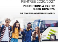 Ouverture des inscriptions aux transports scolaires en Bourgogne-Franche-Comté à partir du 8 juin 2026