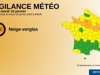 Vigilance orange neige et verglas sur le nord Bourgogne ... la Saône et Loire en jaune 