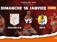 Fédérale 2 - poule 2 : RTC (Rugby Tango Chalonnais) - Metz,  venez encourager  les rugbymans chalonnais    