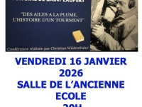 Vendredi 16 janvier 2026 à Bissy sous Fley, conférence autour de Saint Exupéry par Christian Wildenthaler