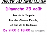  Vente au déballage à  Crissey dimanche 29 août de 9h à 18h 