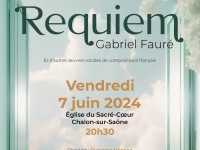 Samedi 7 juin : Concert de l'ECC avec le Requiem de Faure en l'église du Sacré-Coeur