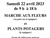 Samedi 22 avril 2023, un Marché aux Fleurs et aux plants potagers du Foyer St Joseph à Ste Thérèse de St Rémy