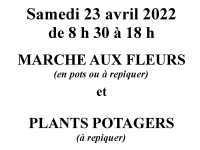 Samedi 23 avril 2022, un Marché aux Fleurs et aux plants potagers à Ste Thérèse de St Rémy