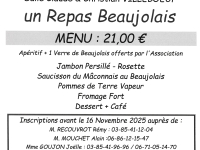 L' Association 'Les copains d'abord' vous invitent à leur repas beaujolais 