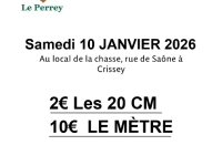 Le 10 janvier de 9 h à 12 h la société de chasse 'Le Perrey' vous propose sa vente de boudin 