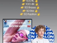 Le nageur du Cercle Nautique Chalonnais Oscar Pernot-Defois titré 5 fois champion de France en Sport Adapté Jeunes  