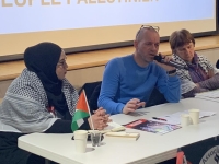 L'avocat et militant franco-palestinien Salah Hamouri en conférence à Châtenoy-en-Bresse
