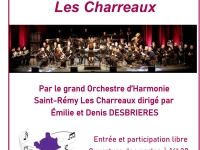 L'Orchestre d’Harmonie Saint-Rémy Les Charreaux : Grand Concert de Printemps Le dimanche 23 mars 2025 à 17h Salle Claude et Christian VILLEBOEUF Les Charreaux