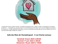 La troupe « CAMPO Au Fil de L'eau" présente une pièce de Viviane TARDIVEL "Un toit pour toi" Vendredi 16 juin à 20h30 Samedi 17 juin à 20h30 Dimanche 18 juin à 15h00 salle des fêtes de Champforgeuil