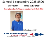L’Amicale Boules de Châtenoy le Royal (ABCR) organise ce samedi 6 septembre 2025 son traditionnel « Maitre Joueur sport boule »,
