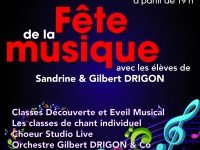 Fête de la musique à Châtenoy le Royal, samedi 18 juin à partir de 19h00 parking Prévert avec les élèves de Sandrine et Gilbert Drigon.  