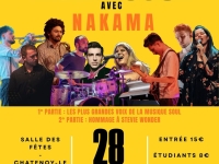 Soirée Jazz-Soul avec "Nakama" samedi 28 mars 2026 à 20h30 salle des fêtes Maurice Ravel. 