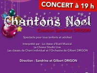 Spectacle "Chantons Noël" de Sandrine et Gilbert Drigon samedi 17 décembre à 19 h00 à la salle Maurice Ravel de Châtenoy le Royal.