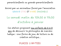 La Bibliothèque de Châtenoy le Royal organise un atelier philo le samedi matin de 10h30 à 11h30 d'octobre 2024 à janvier 2025.