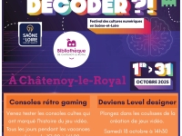 Bibliothèque de Châtenoy le Royal : 5ème édition du Festival des cultures numériques "Sans Décoder?!" du 1er au 31 octobre 2025.