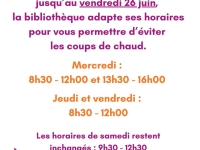 Châtenoy le Royal - ATTENTION modifications horaires Bibliothèque
