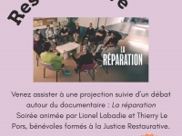 Bibliothèque de Châtenoy le Royal : "La Justice restaurative" projection/débat vendredi 13 février à 18h00.