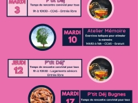 CCAS Châtenoy le Royal - Les temps de rencontre convivial pour tous - animations du mois de mars.