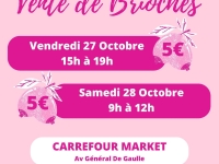 Octobre Rose à Châtenoy le Royal : Vente de brioches vendredi 27 octobre de 15h00 à 19h00 et samedi 28 octobre de 9h00 à 12h00 à Carrefour Market.