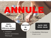 Châtenoy le Royal : ANNULATION Journée découverte Pétanque- Boules lyonnaises organisée par le CCAS mercredi 15 mai