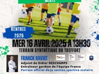Section Sportive Scolaire Foot de Châtenoy le Royal : mercredi 16 Avril 2025 à 13H30 Tests sportifs de sélection mixte rentrée 2025 terrain du Treffort