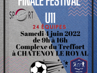 Finale festival U11 : 290 joueurs prévus le samedi 4 juin 2022 au complexe du Treffort de Châtenoy le Royal.