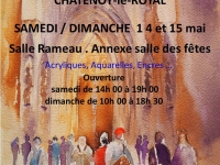 Exposition COPAINS COULEURS les 14 et 15 mai 2022 salle Rameau annexe de la salle des fêtes à Châtenoy le Royal 