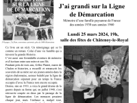 Gilles Platret en conférence lundi 25 mars 19h00 à Châtenoy-le-Royal pour la présentation de son livre "J'ai grandi sur la ligne de démarcation", conférence organisée par "Les Amis de la Chapelle de Cruzille.