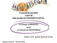 Châtenoy le Royal - 14ème printemps vocal du Chœur Variantes samedi 30 mai à 20h30.