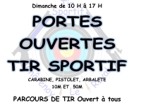 Portes ouvertes organisées par le Tir Sportif de Châtenoy le Royal samedi 23 septembre de 14h30 à 18h00 et dimanche 24 Septembre de 10h00 à 17h00.