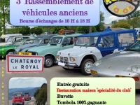 "Les Rencontres des Rotondes", 3ème Rassemblement de véhicules anciens dimanche 26 Mai 2024 à Châtenoy le Royal.