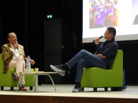 Franck Raviot, adjoint à Didier Deschamps et entraineur des gardiens de but de l’équipe de France de foot, en conférence à Châtenoy le Royal.