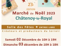 Marché de Noël, organisé par le Comité de Jumelage et le tir sportif, les 2 et 3 décembre à la salle des fêtes de Châtenoy le Royal.